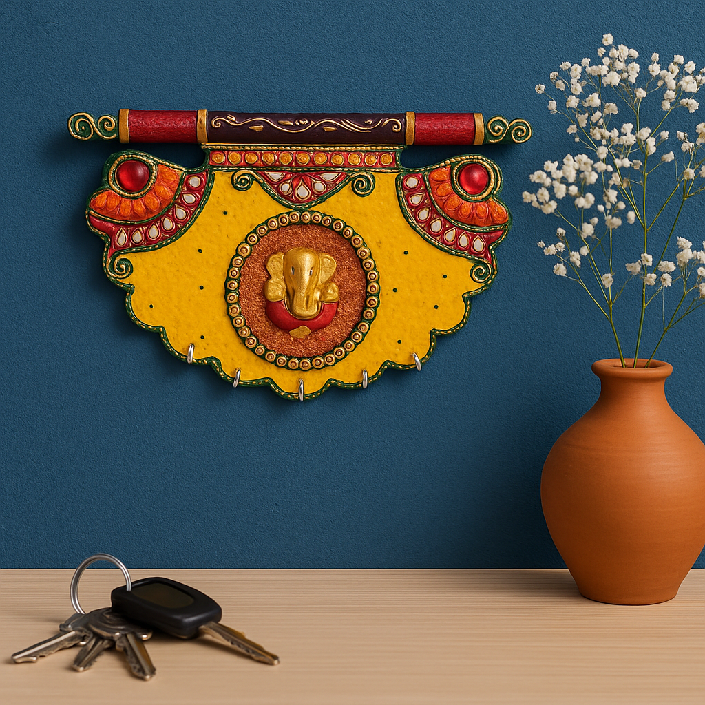 Ganesha Wooden Key Holder