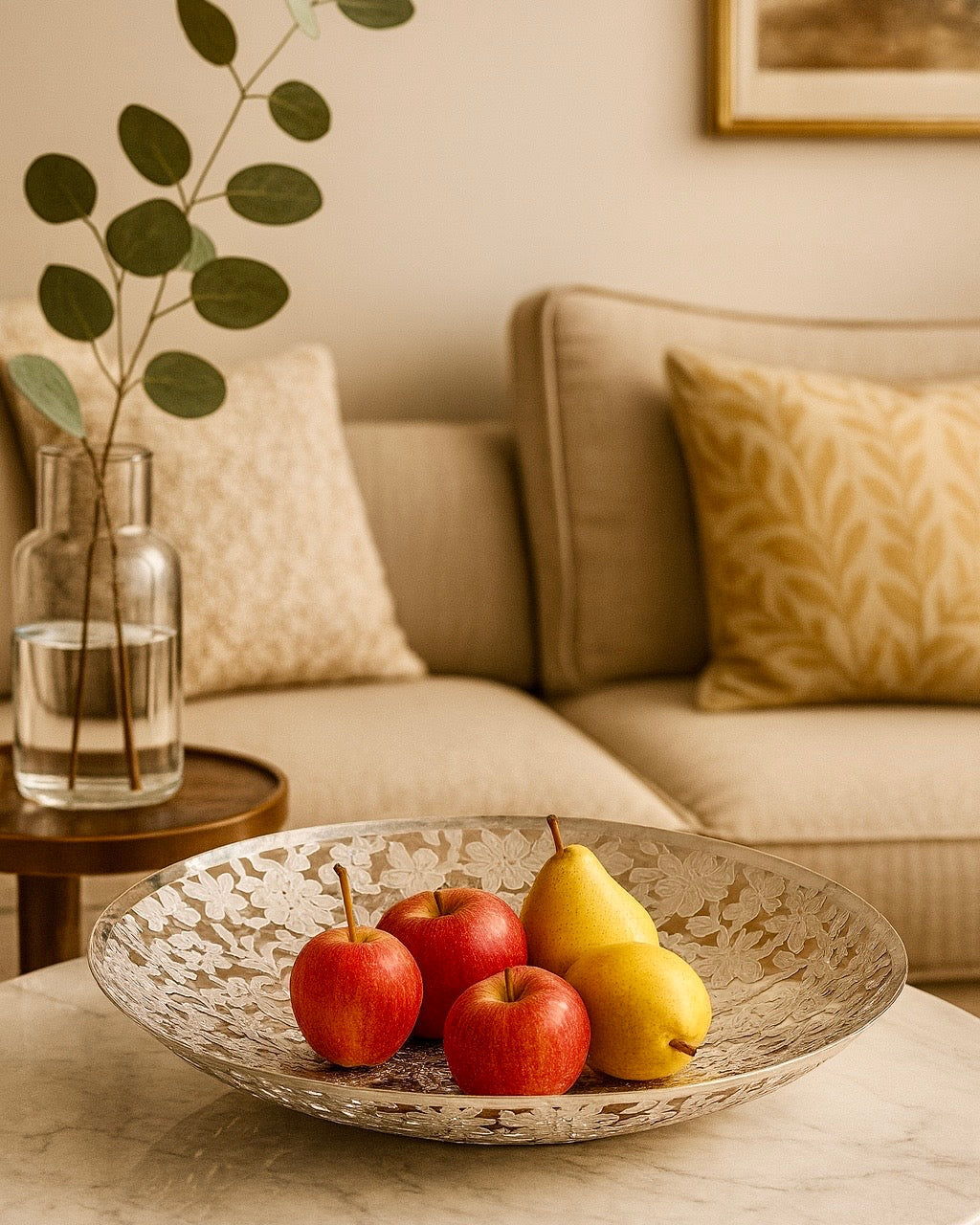 Silver Plated Cut Work Fruit Bowl
