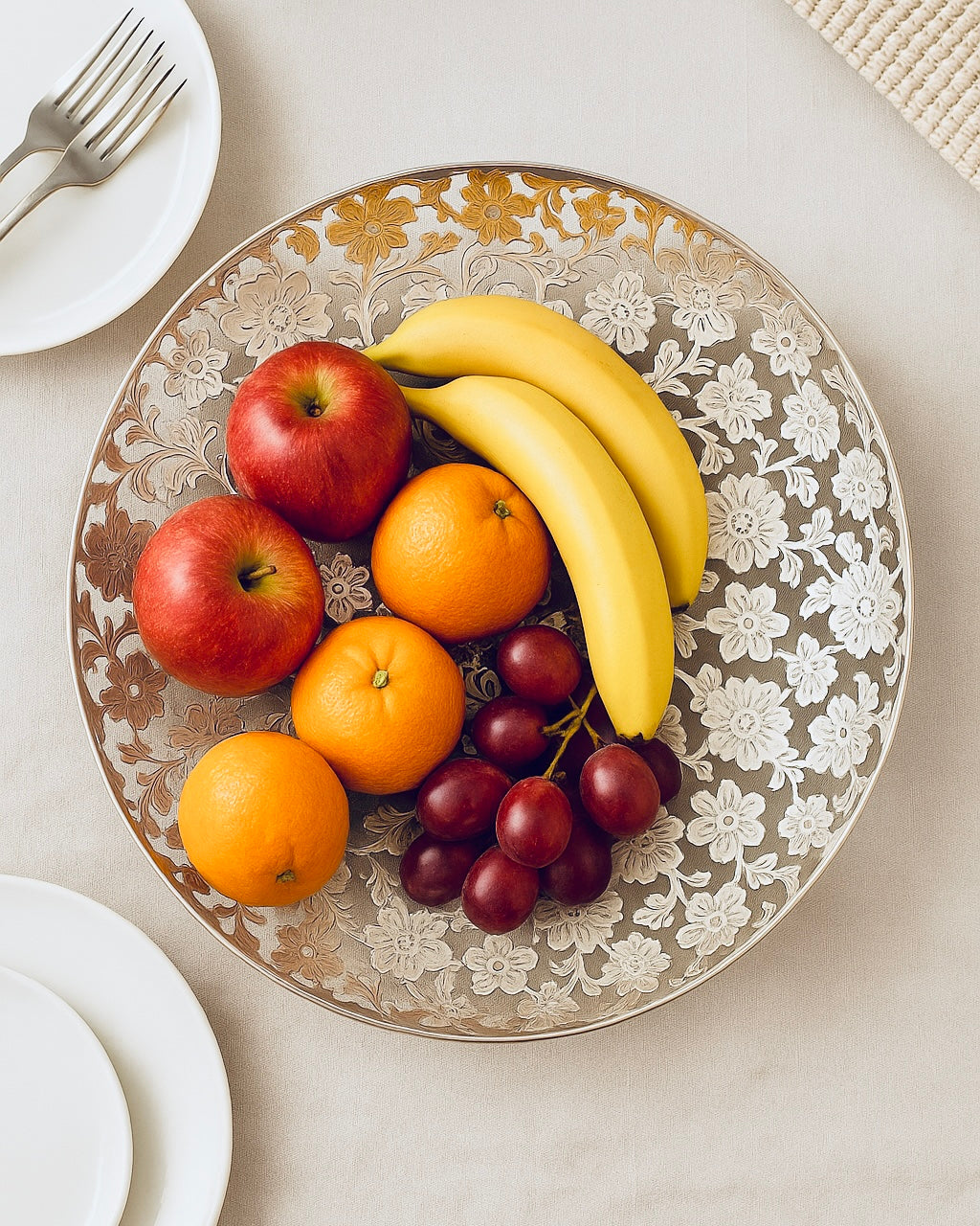 Silver Plated Cut Work Fruit Bowl