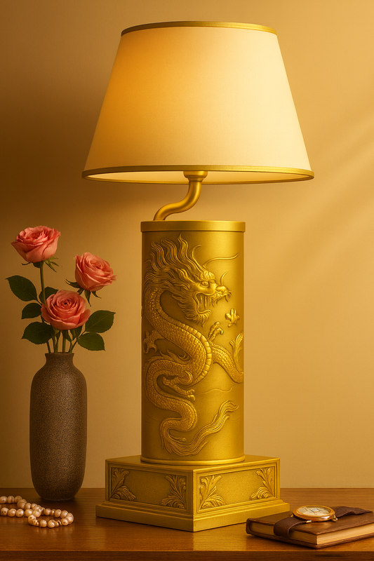 Dragon Table Lamp Brass & Bronze