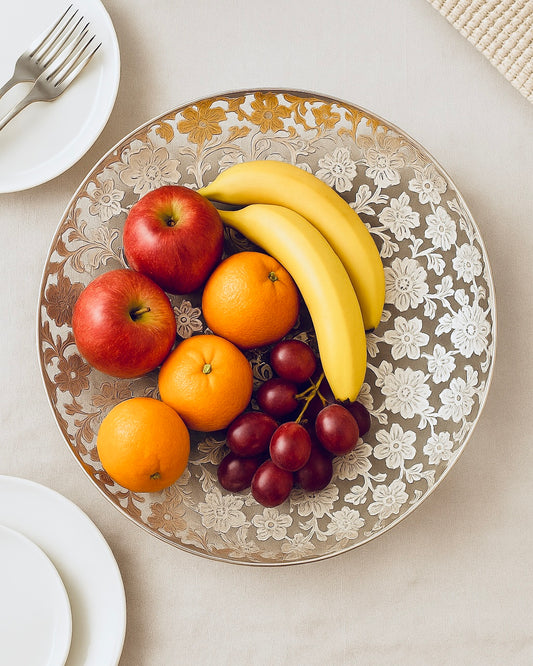 Silver Plated Cut Work Fruit Bowl